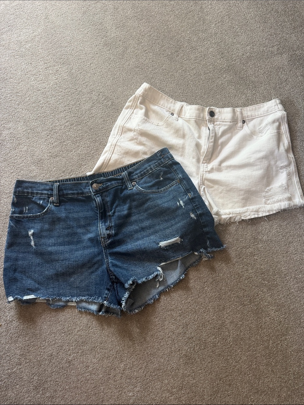 Aerie bundle - frayed jean shorts white & denim size L